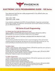 Elock Programming Guide 100 Series Thumbnail
