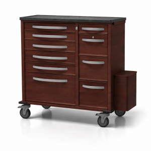 Strip Pack Medication Carts PXCKS-4444411-49B99-SIL in Cherry
