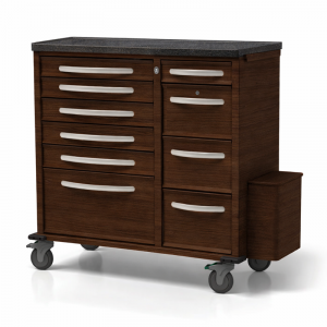 Strip Pack Medication Carts PXCKS-4444411-49B99-SIL in Walnut