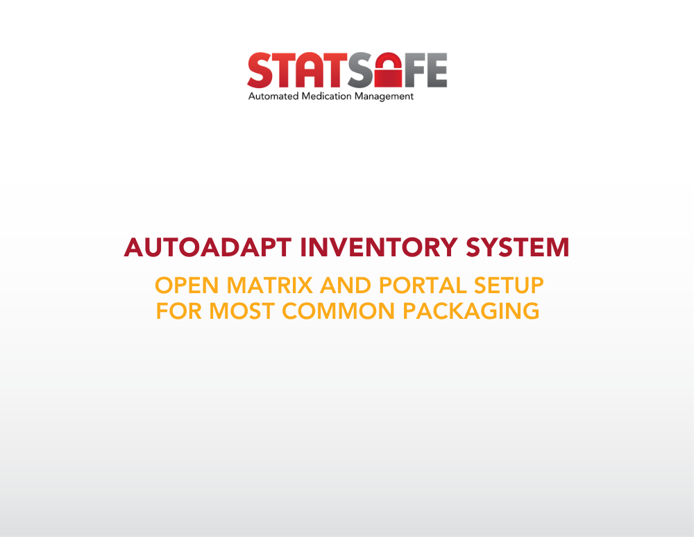 AutoAdapt Inventory System Drawer and Portal Setup for Common Packaging